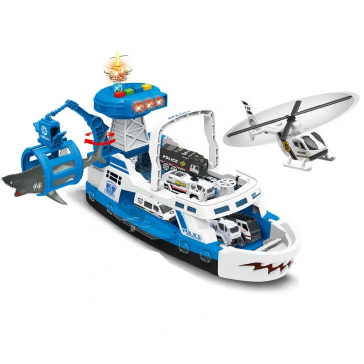 Barca de politie cu macara si catapulta Shark Attack