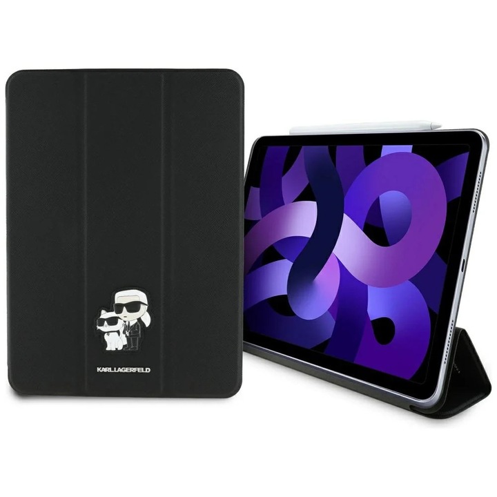 Husa pentru iPad Air 11 (2024) - Karl Lagerfeld Saffiano Magnetic Karl &Choupette (KLFC11RM24SAKCK) - Black