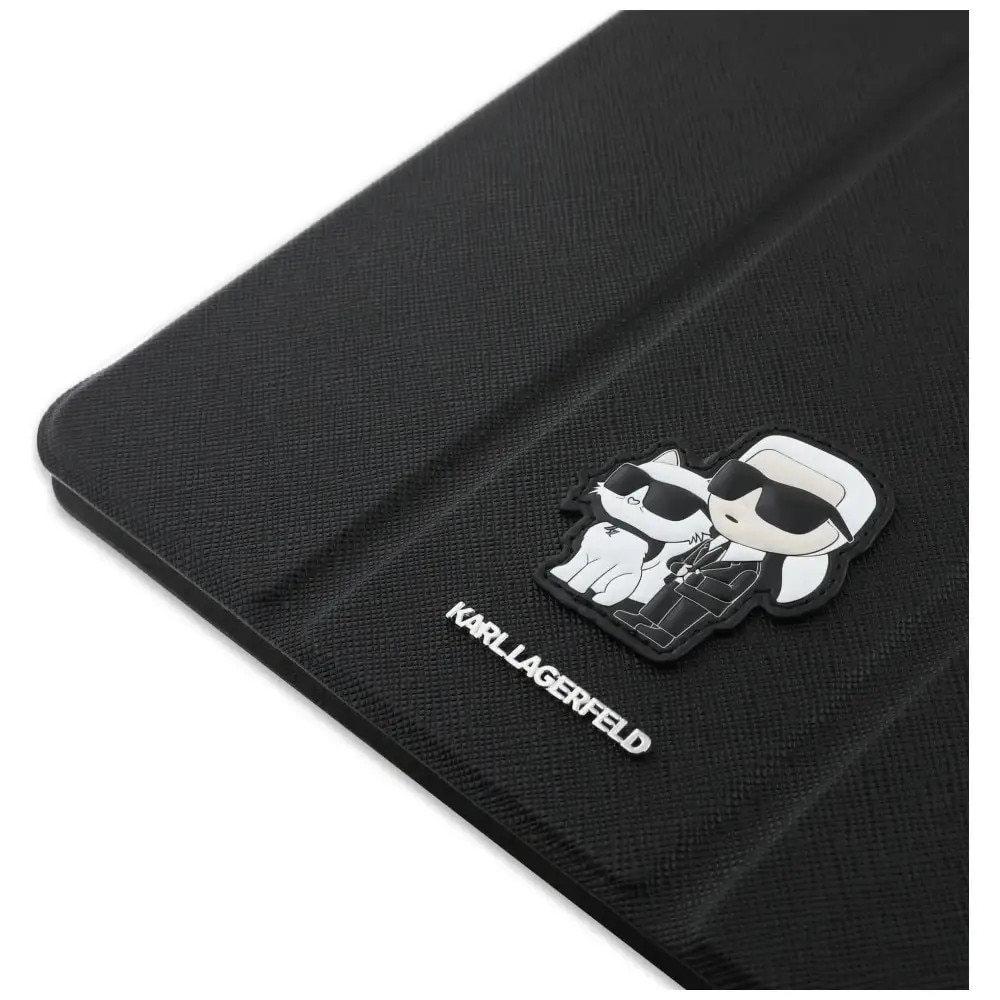 Husa Karl Lagerfeld Saffiano Magnetic Karl & Choupette compatibila cu iPad Air 13 inch 2024, Negru
