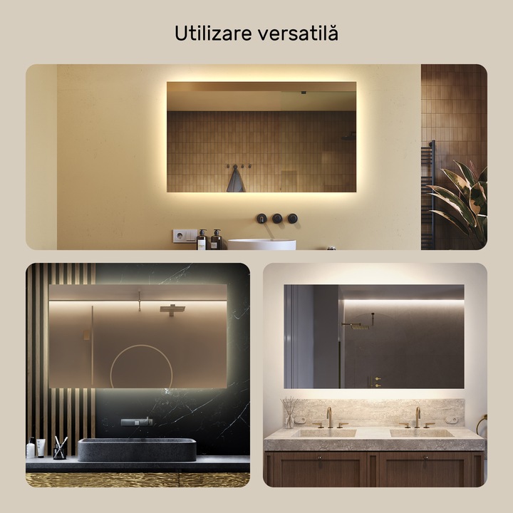 Oglinda baie cu iluminare LED Artforma 120x70 - Orizontale 11