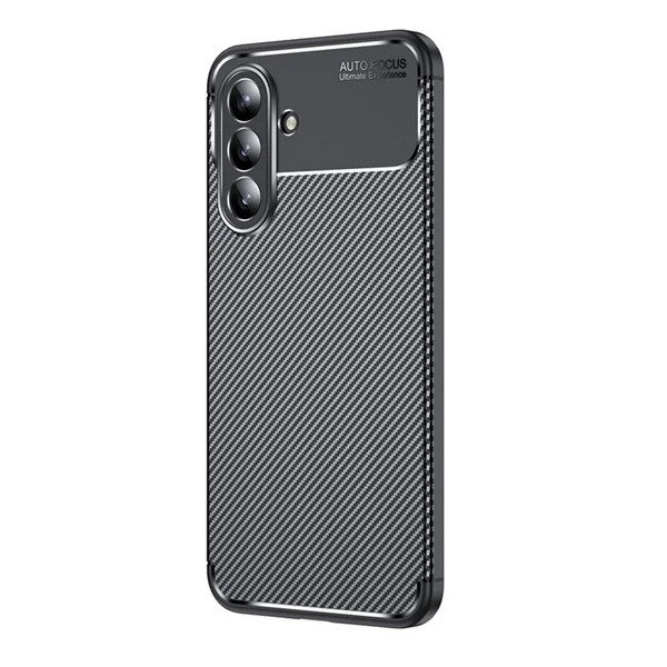 Husă de telefon mobil din silicon Gigapack, rezistență la șocuri, colț cu pernă de aer, model carbon, negru, compatibil: Samsung Galaxy A36 5G, SM-A366