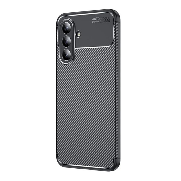 Husă de telefon mobil din silicon Gigapack, rezistență la șocuri, colț cu pernă de aer, model carbon, negru, compatibil: Samsung Galaxy A36 5G, SM-A366