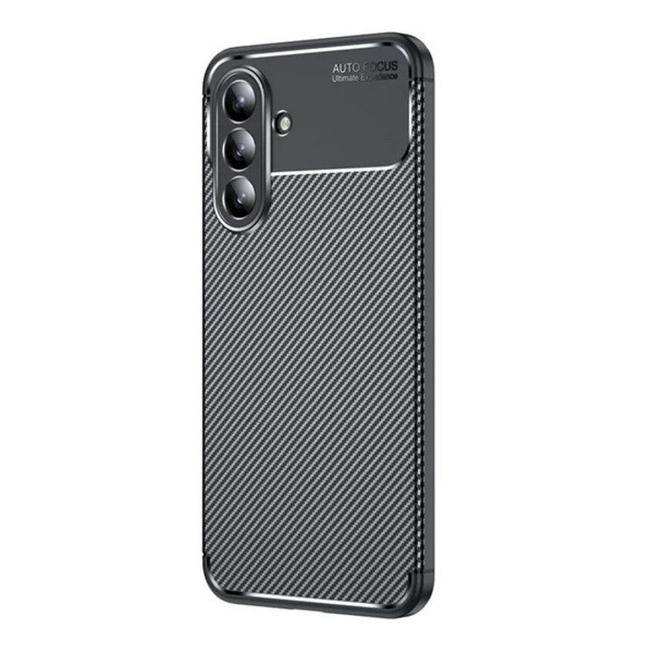 Husă de telefon mobil din silicon Gigapack, rezistență la șocuri, colț cu pernă de aer, model carbon, negru, compatibil: Samsung Galaxy A36 5G, SM-A366