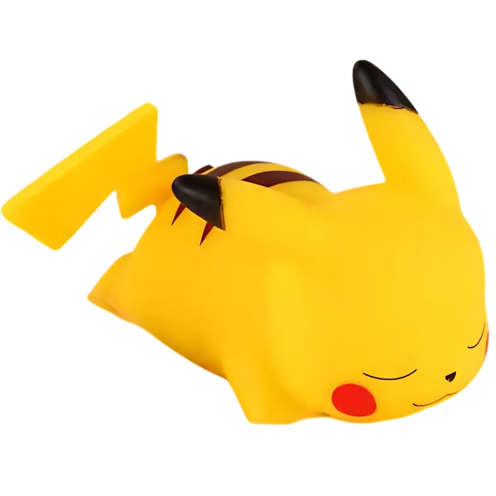 Детска нощна лампа JOZY®, атрактивен дизайн, модел Pokemon Pikachu, топла, релаксираща светлина, работи на батерии, любим аксесоар на децата, спокоен, успокояващ сън, жълт