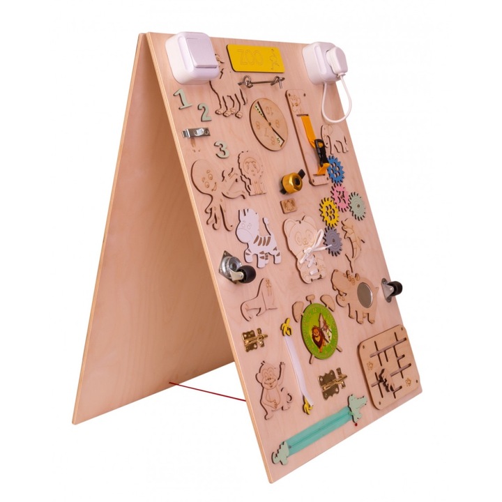 Tabla din lemn cu doua fete Animale ZOO