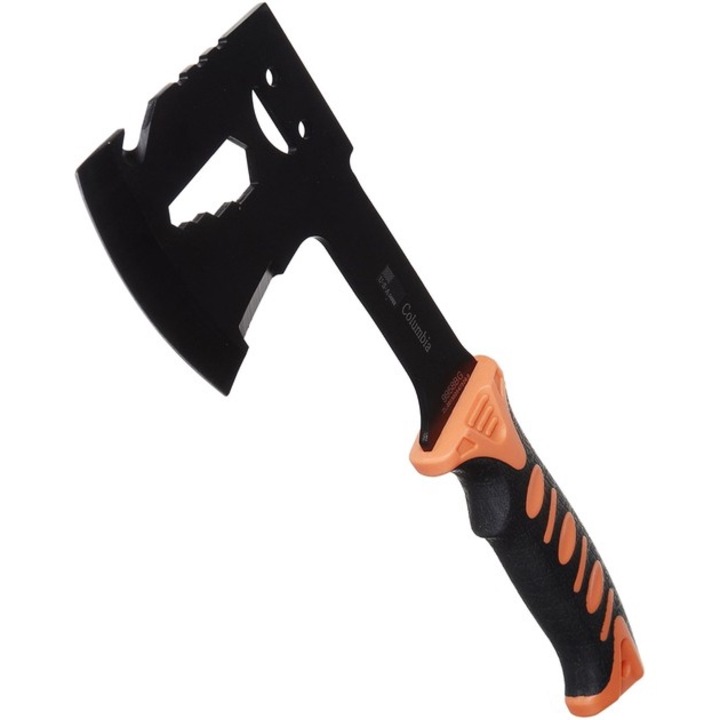 Dalimag többfunkciós acél balta, Kempingezéshez, Narancssárga nyél, Fekete tok, 28 cm