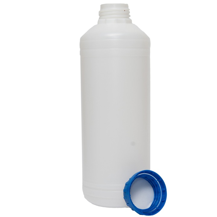 Sticla De Plastic Hdpe 1L, Pure Chemical, Material Hdpe De Inalta Calitate, Capac Inclus, Usor De Utilizat Si De Depozitat, Dimensiuni 24 Cm X 8 Cm X 3 Cm, 50 Bucati