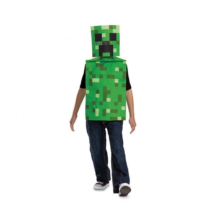 Costum carnaval Minecraft Creeper Essential pentru copii, marime S ( 4 - 6 ani)