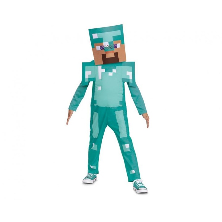 Costum carnaval pentru copii Steve Diamond - Minecraft Marime S ( 4-6 ani)