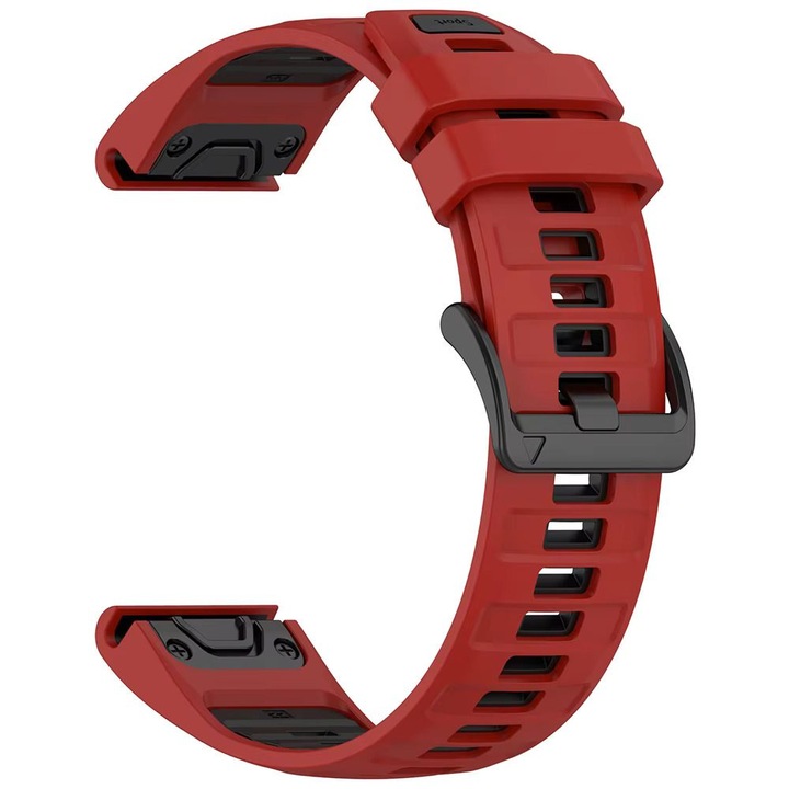 Силиконова каишка Smart Pulse Premium 26 mm за Garmin Fenix 8X 7X 6X Pro 5X Plus TACTIX DELTA MK2i Forerunner 945, Червена