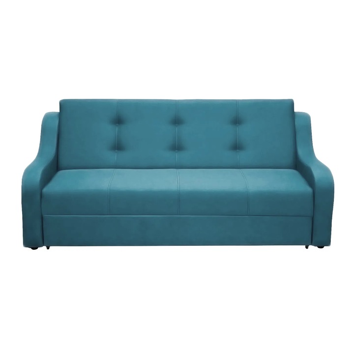 Canapea extensibila Expomob VALY II, 3 locuri, cu lada depozitare, turcoaz, 215x90x95 cm