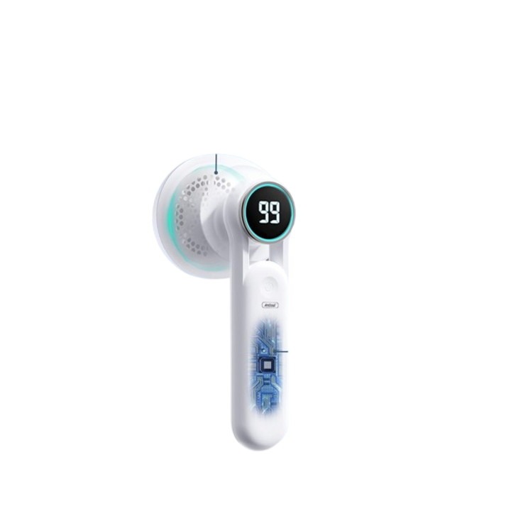 Aparat de scame pentru curatat haine, Andowl®, Baterie Litiu-polimer 800 mAh, Incarcare USB-C DC 5V, Autonomie 2-3 ore, 6 Lame, Display LED, Material ABS, 3 Moduri de Viteza, Culoare rox, Q-M91