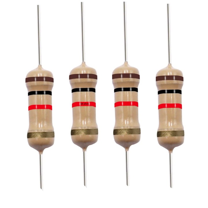UNI OHM 20 darabos készlet, 1.0kΩ kOhm-os szénfólia ellenállás, RW25CF, 1kΩ, 0.25W, ±5%, ellenállás 1000Ω, 1/4W