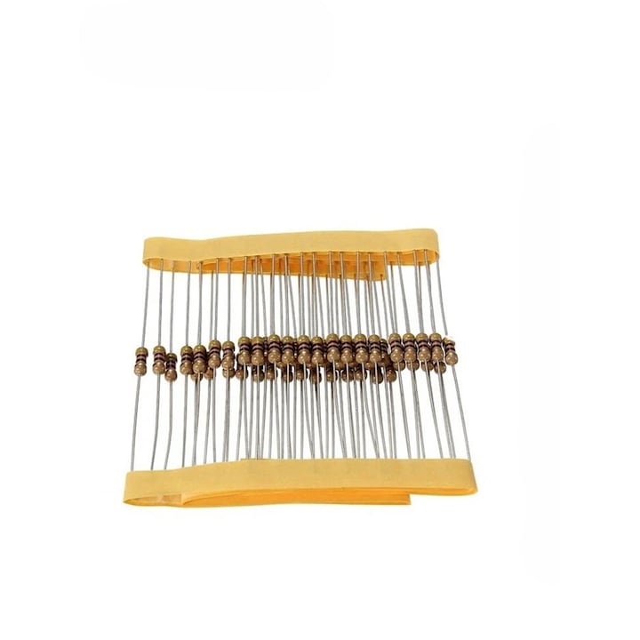 50 darabos készlet, Ellenállás 1.0kΩ kOhm Szén film, RW25CF, 1kΩ, 0.25W, ±5%, Ellenállás 1000Ω, 1/4W, UNI OHM