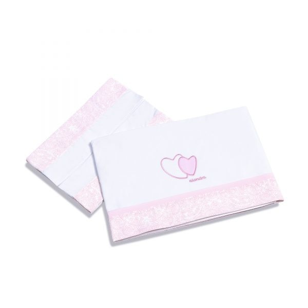 Set lenjerie 3 piese pentru patut 120×60 cm Pink Heart