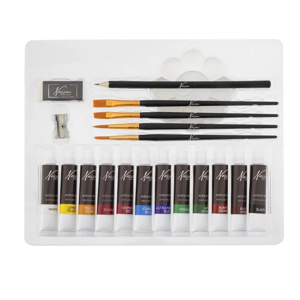 Set pictura 21 piese Acrylic Nassau Fine Art in cutie carton - eMAG.ro