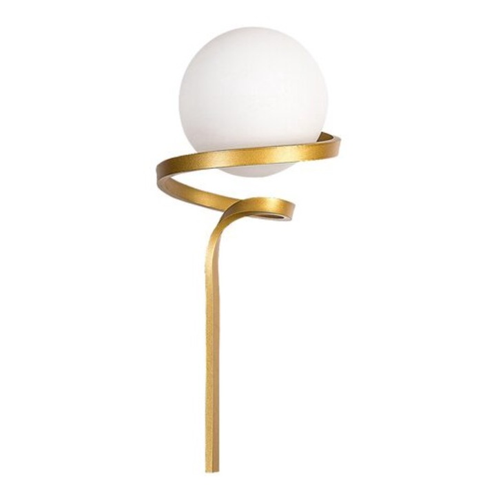 Aplica de perete SARABI metal, sticla, auriu, alb, E27 1x20W IP20 RABALUX - 71136