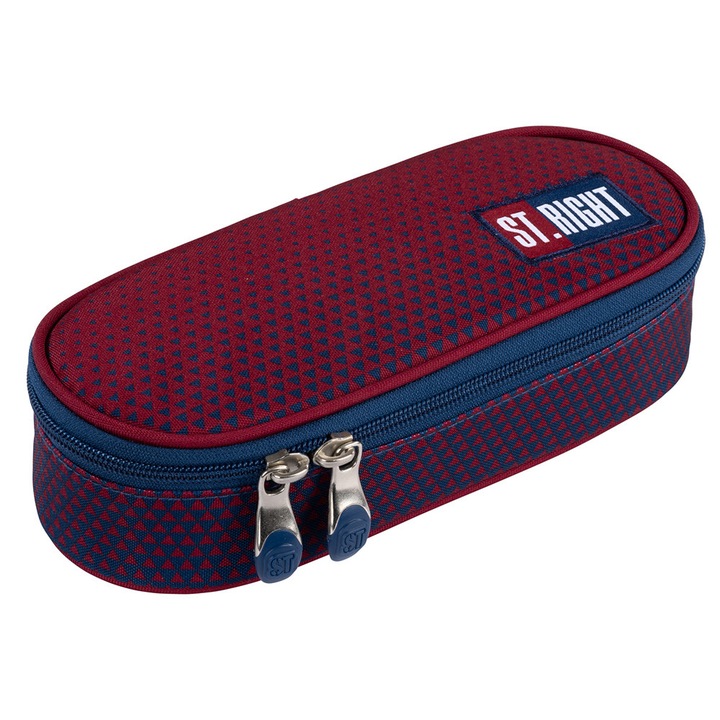 Твърд калъф за моливи, St.Right, вътрешен капак, колекция - бордо градиент PC01 23x9, 5x6 см