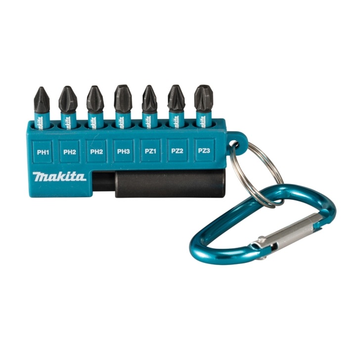 Set 7 biti de impact pentru insurubare, Makita Impact Black E-11994, cu adaptor magnetic, 8 piese