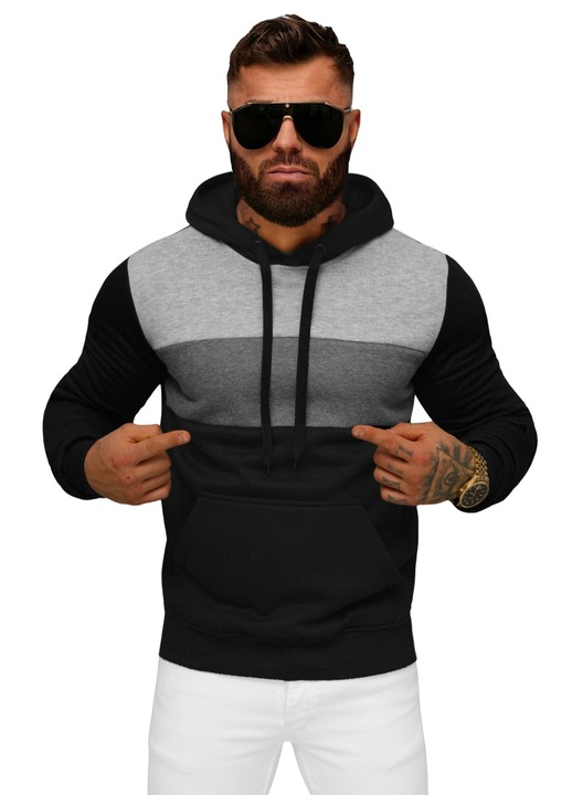 Férfi pulóver OZONEE JS/8B1312, Fekete