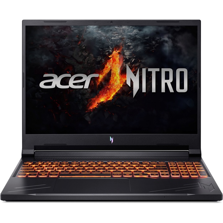 Лаптоп Acer Nitro V16 ANV16-71-77U1 с Intel Core i7-14650HX (1.6/5.2GHz, 30M), 32 GB, 1TB M.2 NVMe SSD, NVIDIA RTX 4060 8GB GDDR6 DLSS 3, Linux, Черен