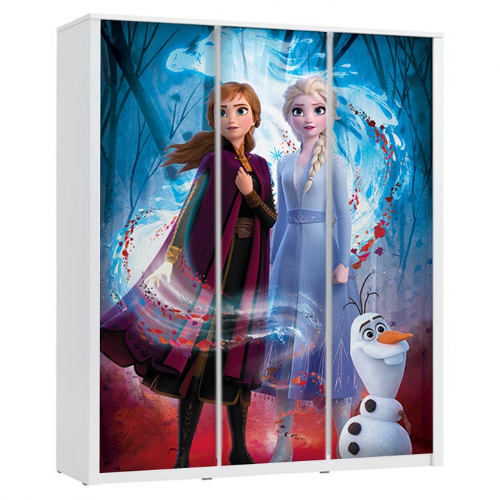 Dulap Frozen, 3 usi, alb, 180x120x45 cm
