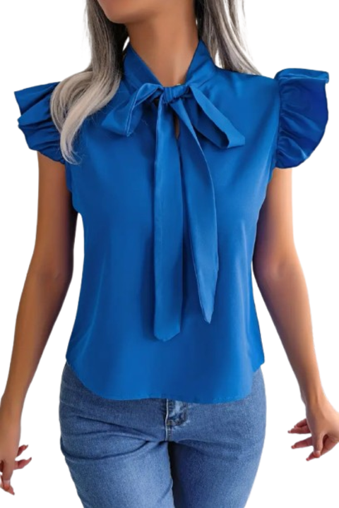 Bluza casual cu maneca scurta, Albastru royal