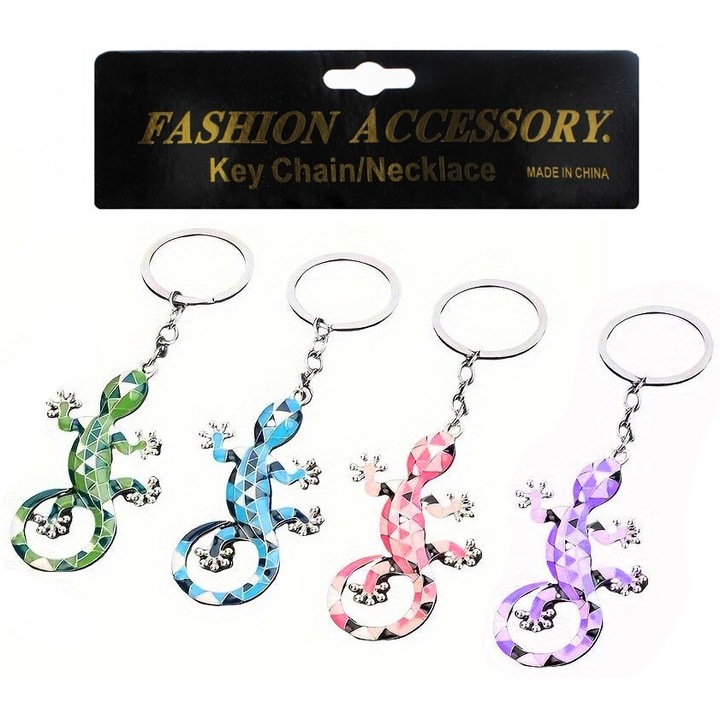 Brelocuri metalice set 12 bucati, Trifox, design soparla, multicolor, 5x3cm