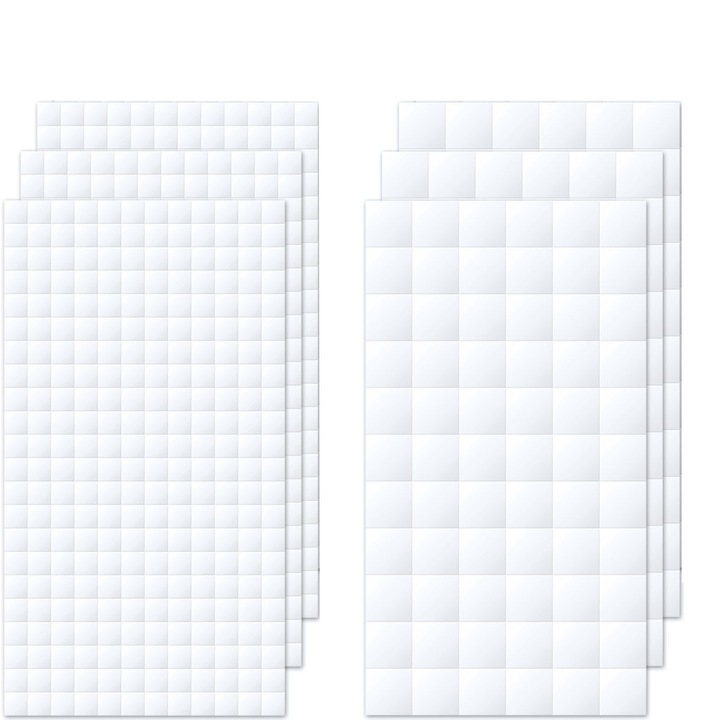 Set 10 Foi Autocolante din Spuma, 1650pcs, 2 Dimensiuni, Alb