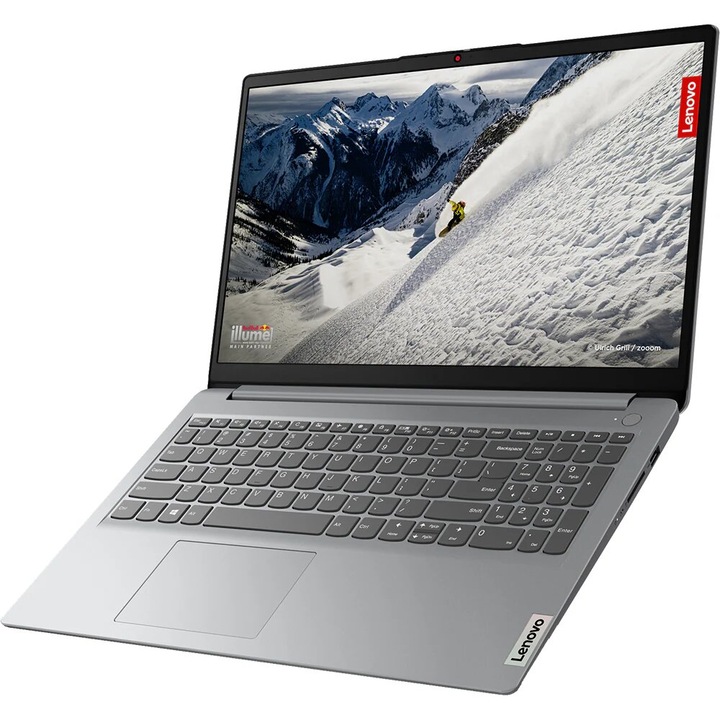 Laptop LENOVO IdeaPad 1 15AMN7, AMD Ryzen 3 7320U 4,1 GHz-ig, 15,6" HD, 8 GB, SSD 256 GB, AMD Radeon 610M grafikus kártya, ingyenes DOS, szürke
