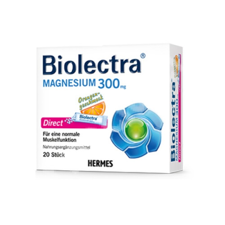 Biolectra Magnesium Direct Cu Aroma De Portocale 300mg Magneziu, Plicuri, 20buc