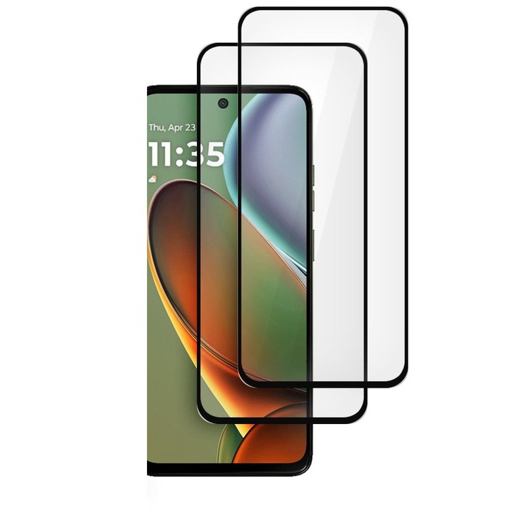 Motorola Moto E15 / G05 / G15 / G15 Power Black kompatibilis TECH-PROTECT Glass Fit képernyővédő fólia készlet