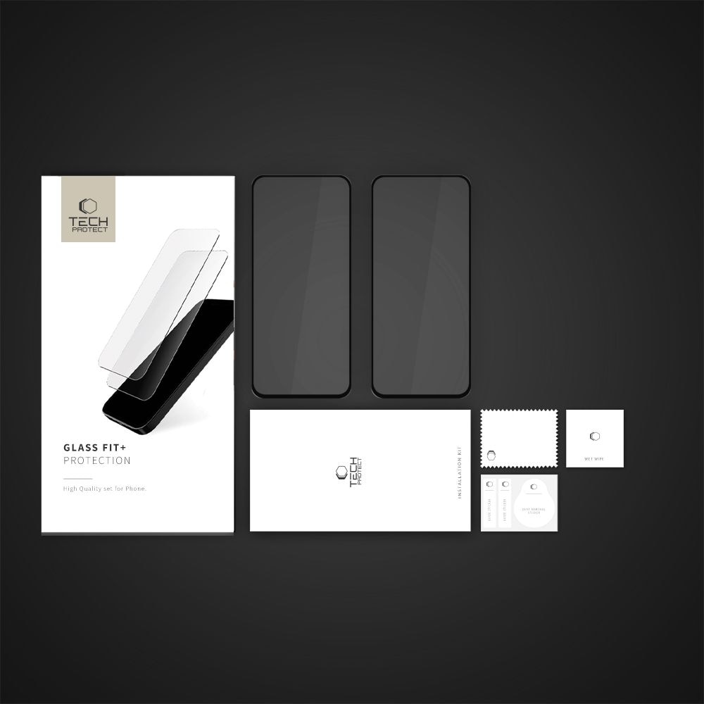 Set 2 folii protectie TECH-PROTECT Glass Fit compatibil cu Motorola Moto E15 / G05 / G15 / G15 Power Black