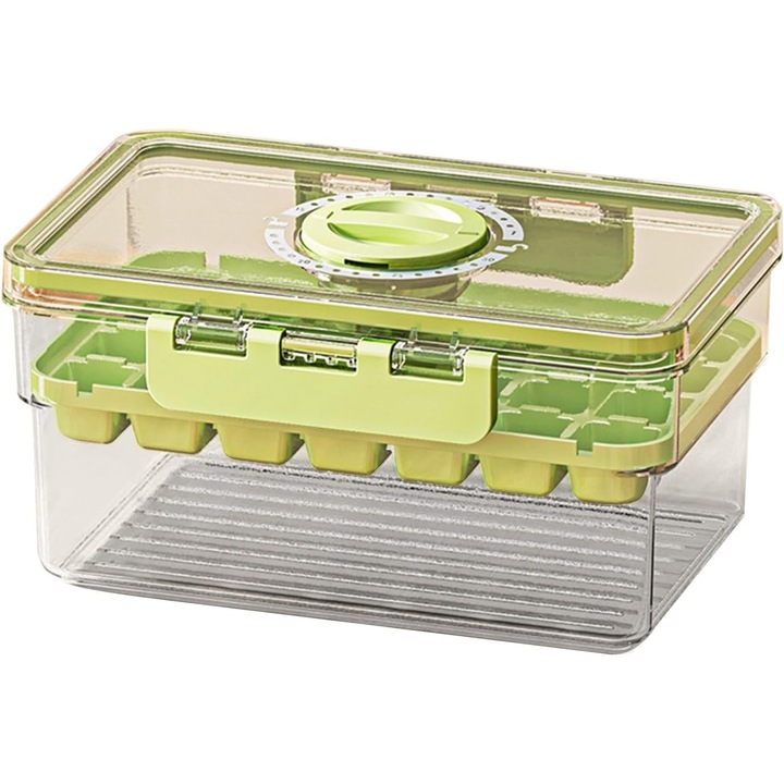 Forma de gheata, un strat, inchidere etans, din pp+pet, 19x12x9.5 cm, verde