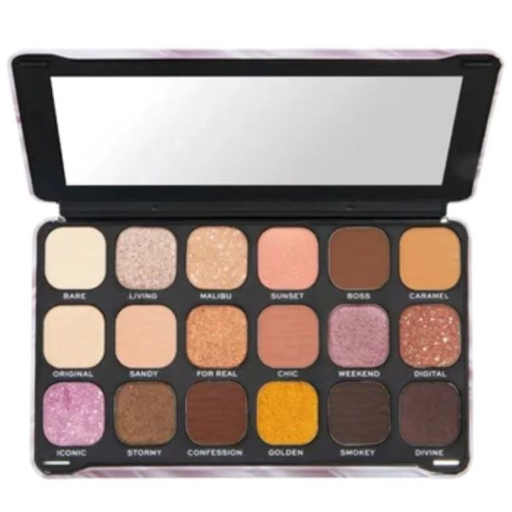 Палитра сенки за очи Revolution Forever Flawless Shadow Palette Nude Silk, 18 x 1.1 гр