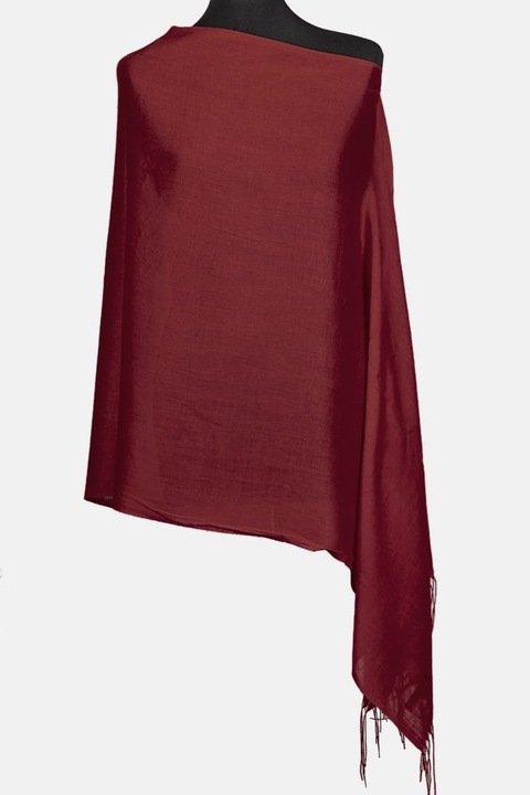 Vekony teglalap alaku kasmir sal, Bordó, Lungime 180 cm, latime 70 cm