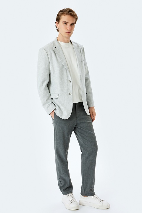 KOTON, Sacou casual cu mansete cu nasturi, Gri deschis melange