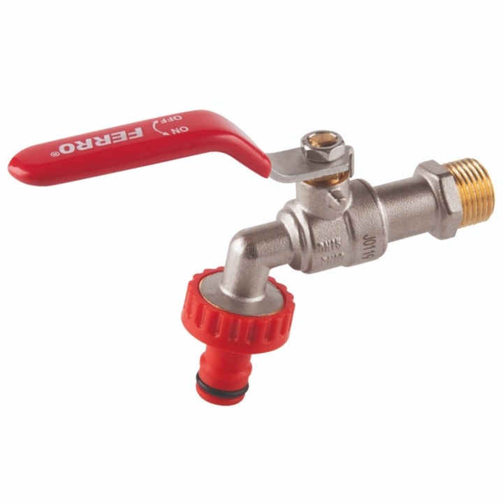 Изпускателен кран Ferro F-Comfort, бърза връзка, месинг, външна резба, 3/4", PN10