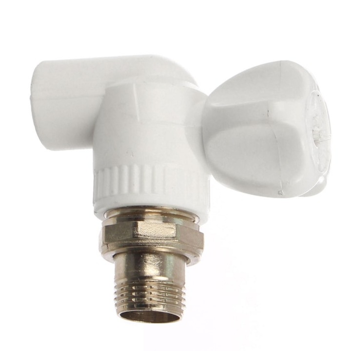 Robinet calorifer, alb, polipropilena, 1/2"