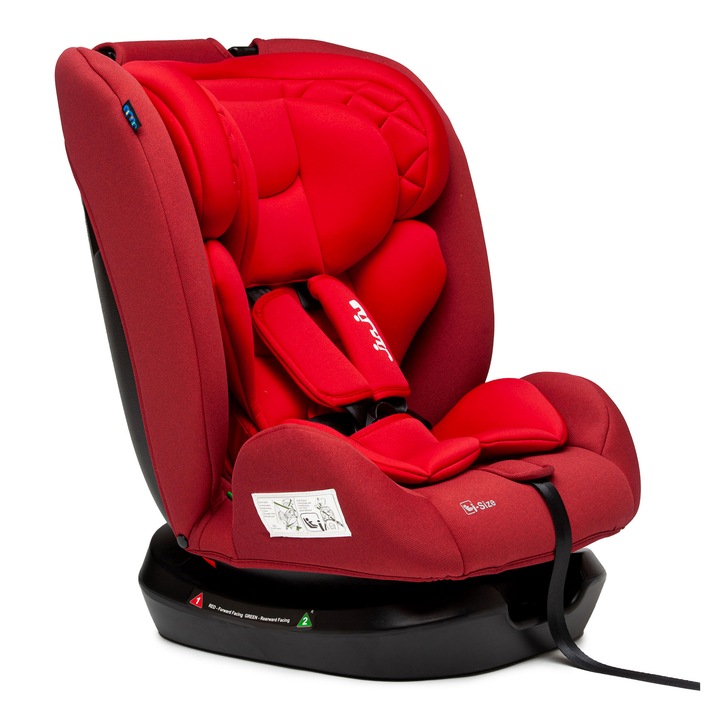 Столче за кола Juju Gladiator i-Size за бебета и деца, 40-150 см, позиция за сън, регулируема облегалка в 2 позиции, регулируема облегалка за глава, свалящ се и миещ се калъф, червен