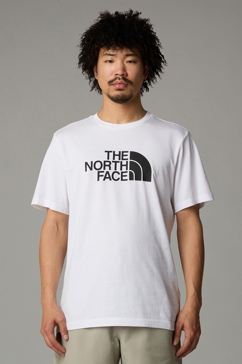 The North Face, Тениска с лого и овално деколте, Бял/Черен