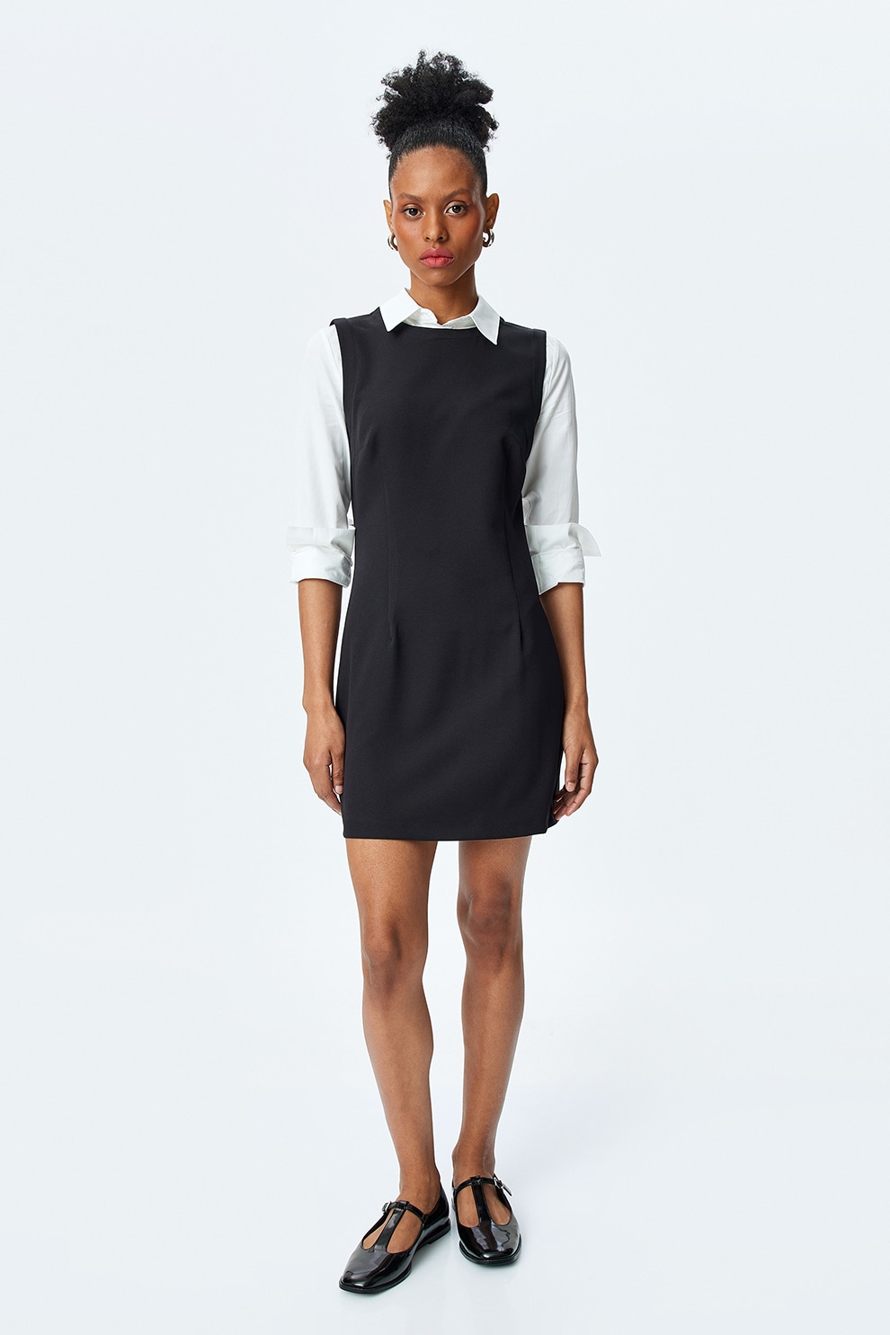 KOTON, Rochie midi fara maneci, Negru, 42