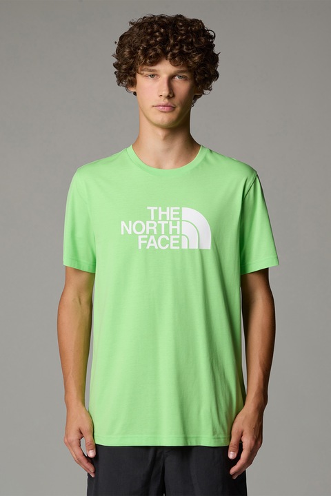 The North Face, Тениска с лого и овално деколте, Лайм зелено