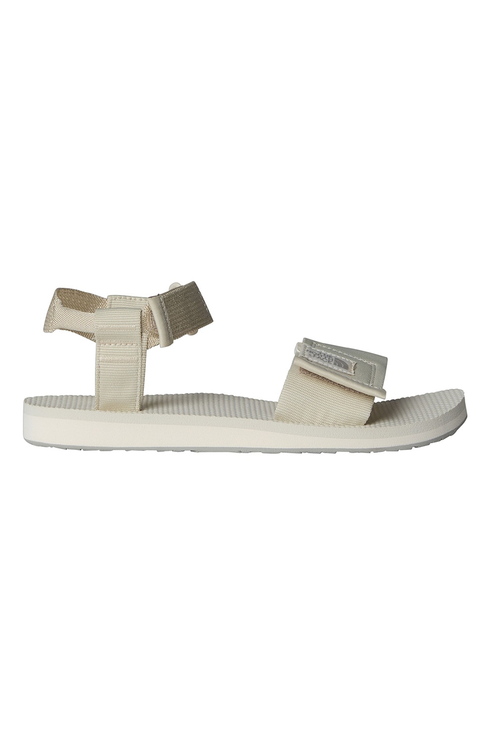 The North Face, Sandale cu talpa plata si velcro, Crem, 5