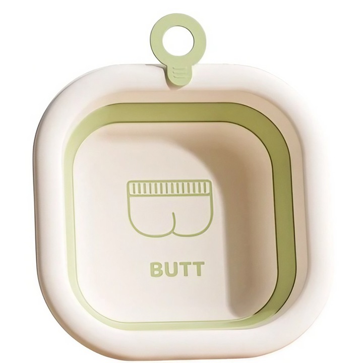 Сгъваема вана за деца, от Fitilomania, Бебешка вана, Квадратен модел за дъното, Зелена, 30x30x3.5 см, 3.5 л