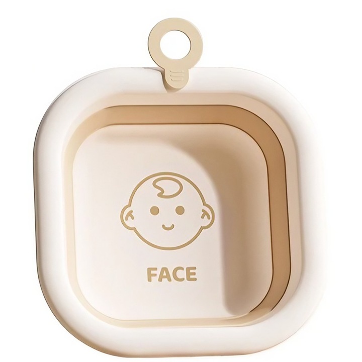 Сгъваема вана за деца, от Fitilomania, Бебешка вана, Квадратен модел за момичета, Кафява, 30x30x3.5 см, 3.5 л