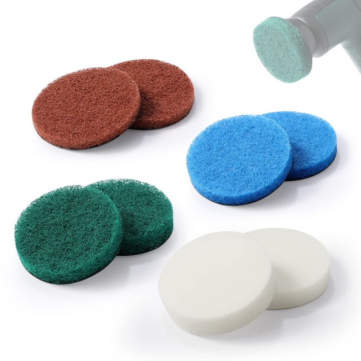 Discuri de lustruire cu prindere velcro 65 mm, 4 tipuri de finete, set 8 bucati