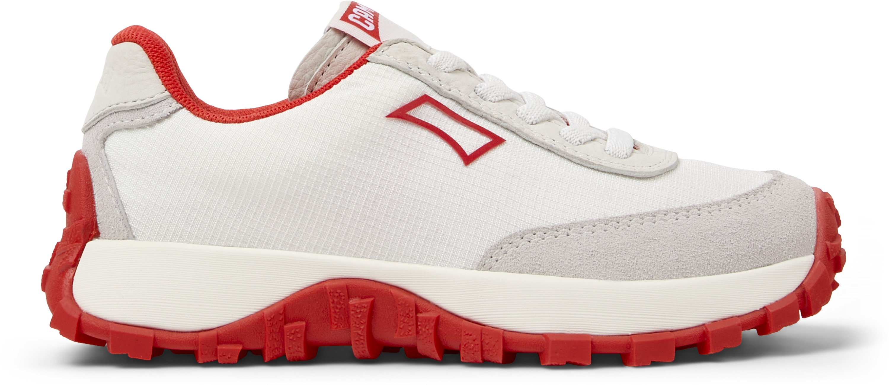 Camper, Pantofi sport de piele intoarsa si piele Drift Trail, Rosu, Alb, 31 EU