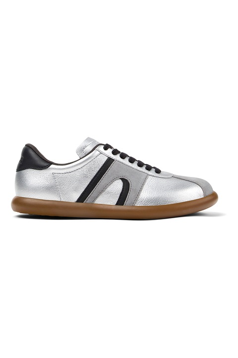 Camper, Pantofi sport de piele 27213 Pelotas Soller, Gri/Argintiu