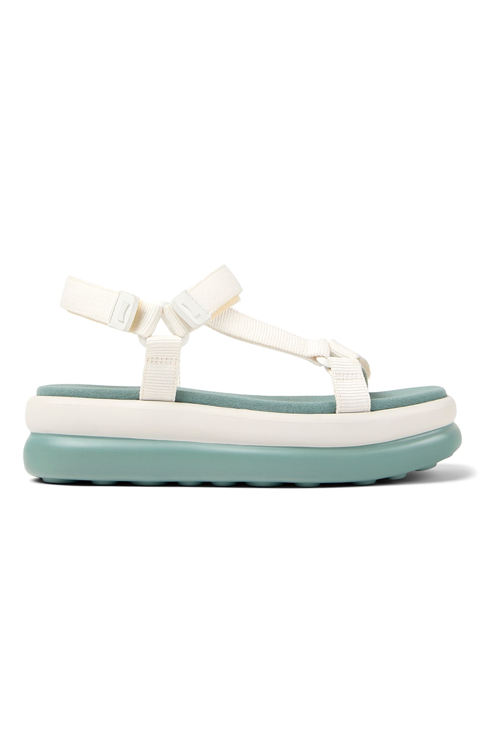 Camper, Sandale flatform cu detalii florale Twins, Alb, 41